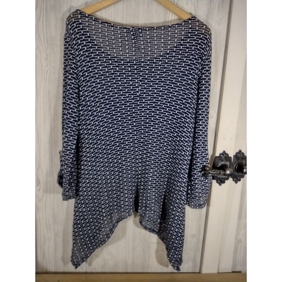 Cal Style Sweater Womens Size Large Blue Light Weight Knit 3/4 Sleeve - Picture 3 of 9